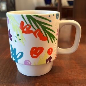 Starbucks Floral 2016 Colorful Plants Coffee Tea Mug Cup 12 oz.
